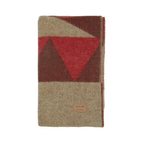 Wool Blanket Large Sharktooth - Brown/Burgundy